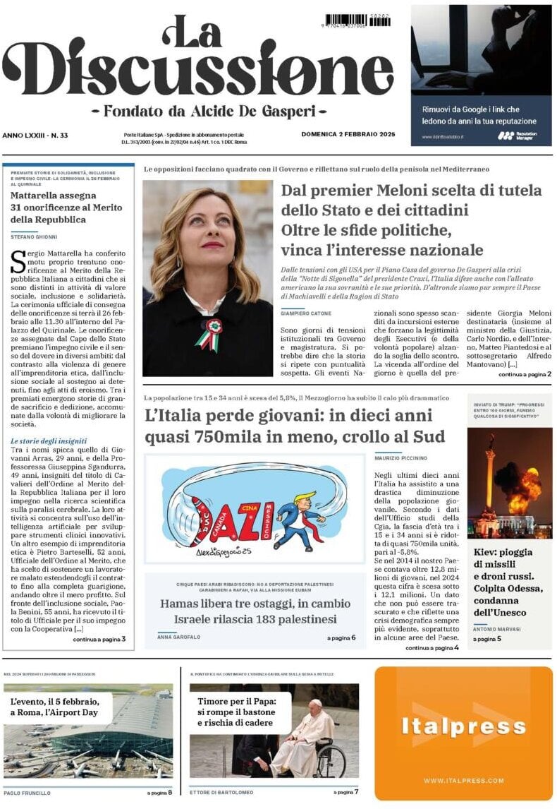 Prima-pagina-la-discussione-edizione-di-oggi-02-02-2025