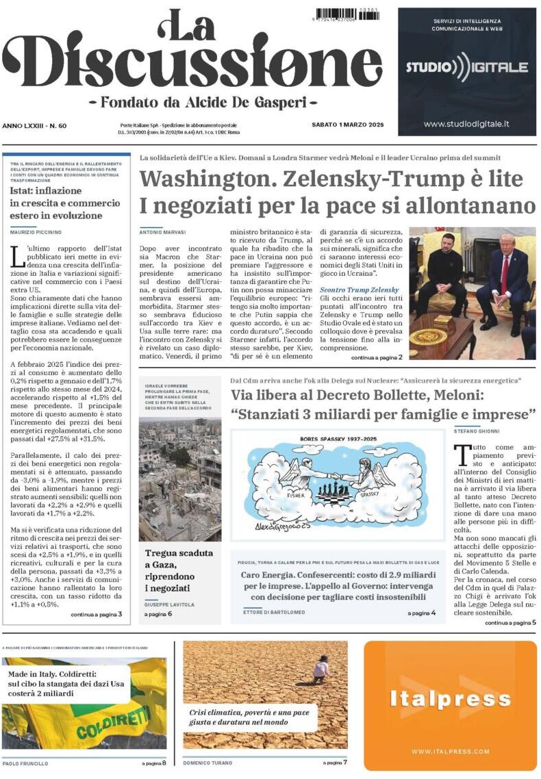 Prima-pagina-la-discussione-edizione-di-oggi-02-03-2025