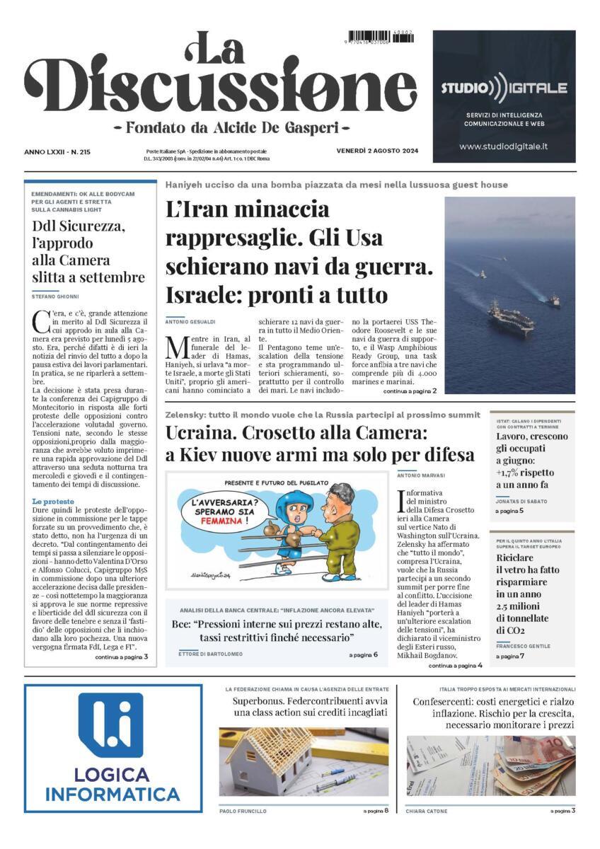 Prima-pagina-la-discussione-edizione-di-oggi-02-08-2024