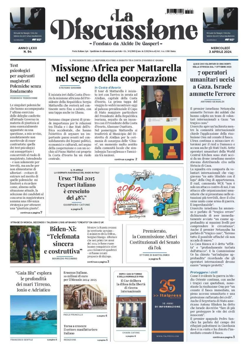 Prima-pagina-la-discussione-edizione-di-oggi-03-04-2024