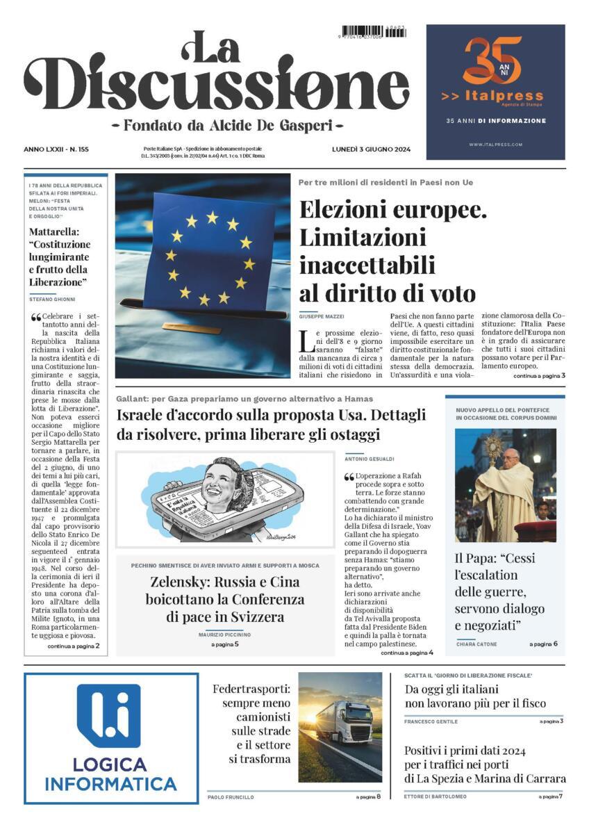 Prima-pagina-la-discussione-edizione-di-oggi-03-06-2024