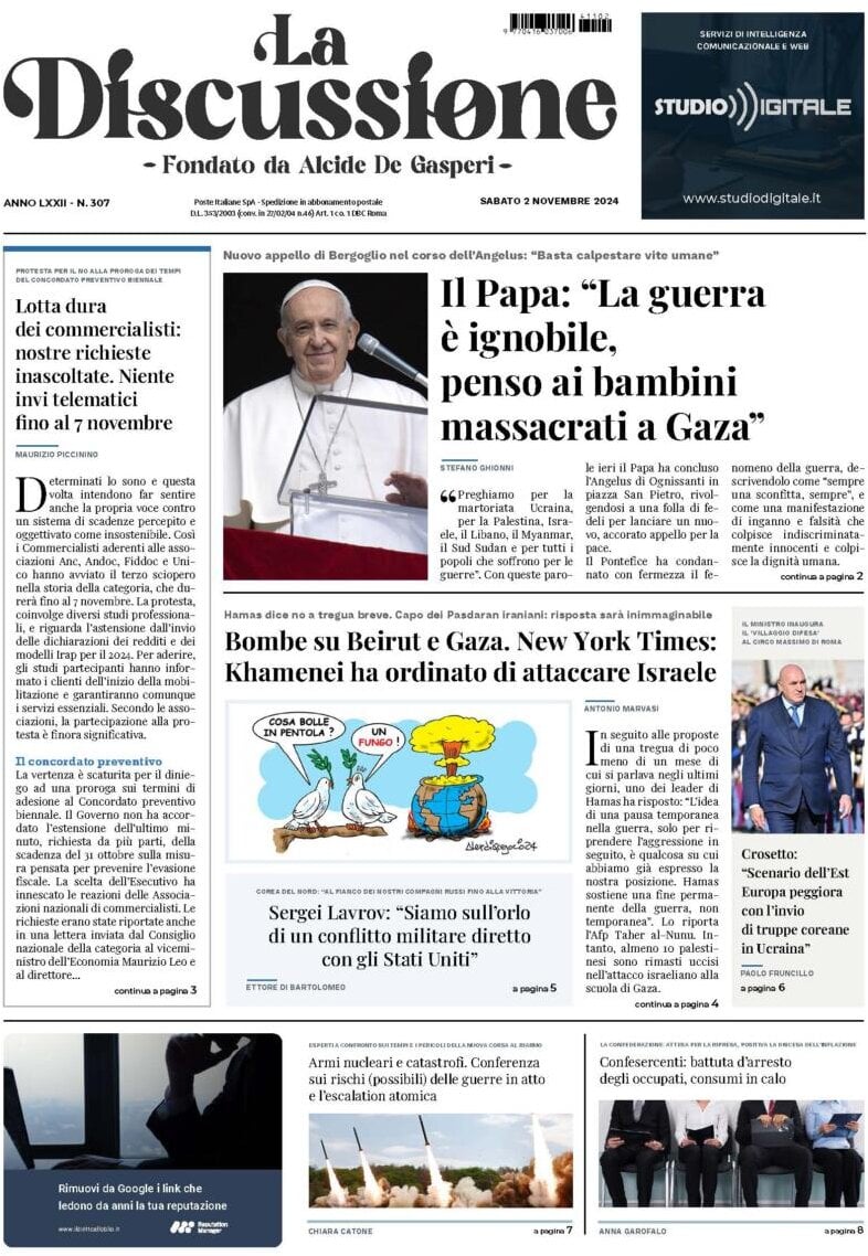 Prima-pagina-la-discussione-edizione-di-oggi-03-11-2024