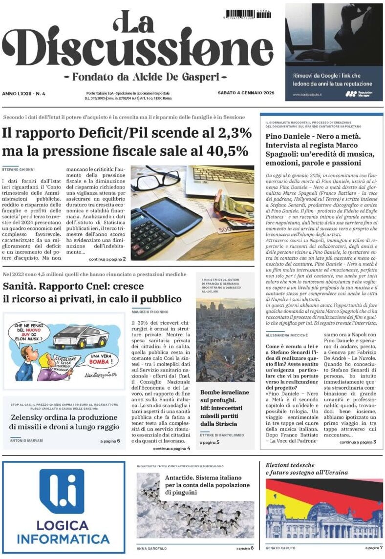 Prima-pagina-la-discussione-edizione-di-oggi-04-01-2025