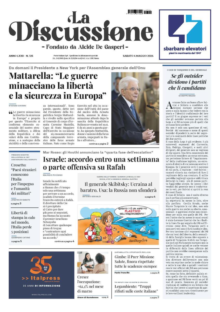 Prima-pagina-la-discussione-edizione-di-oggi-04-05-2024