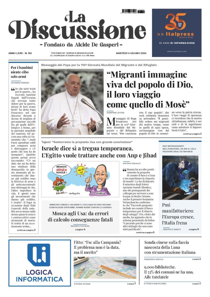 Prima-pagina-la-discussione-edizione-di-oggi-04-06-2024