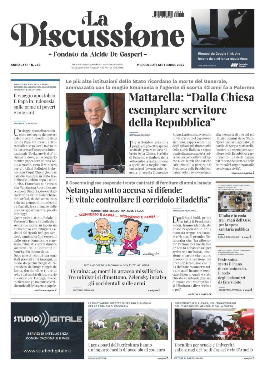 Prima-pagina-la-discussione-edizione-di-oggi-04-09-2024