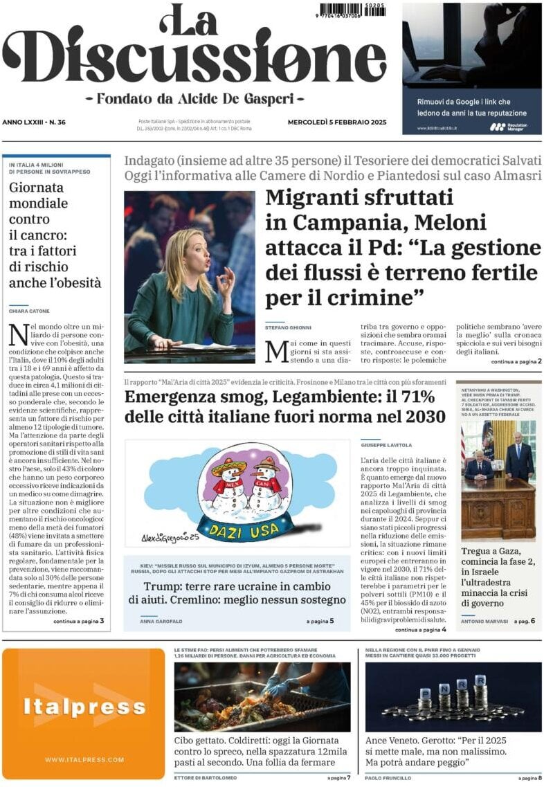 Prima-pagina-la-discussione-edizione-di-oggi-05-02-2025