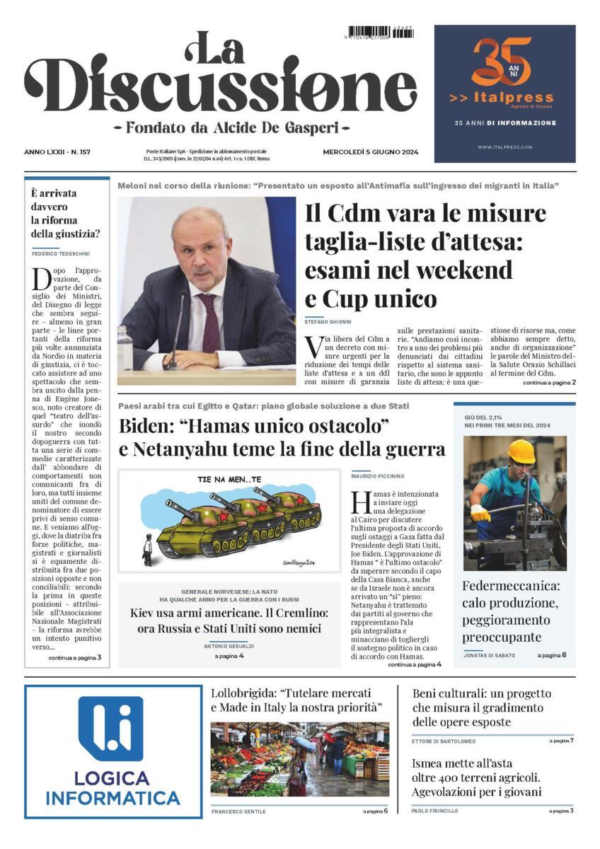 Prima-pagina-la-discussione-edizione-di-oggi-05-06-2024