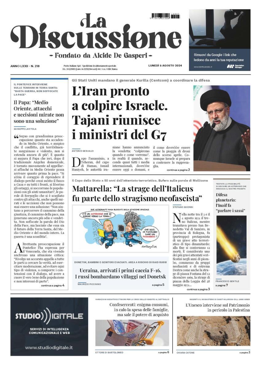 Prima-pagina-la-discussione-edizione-di-oggi-05-08-2024