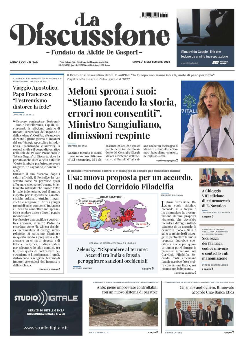 Prima-pagina-la-discussione-edizione-di-oggi-05-09-2024