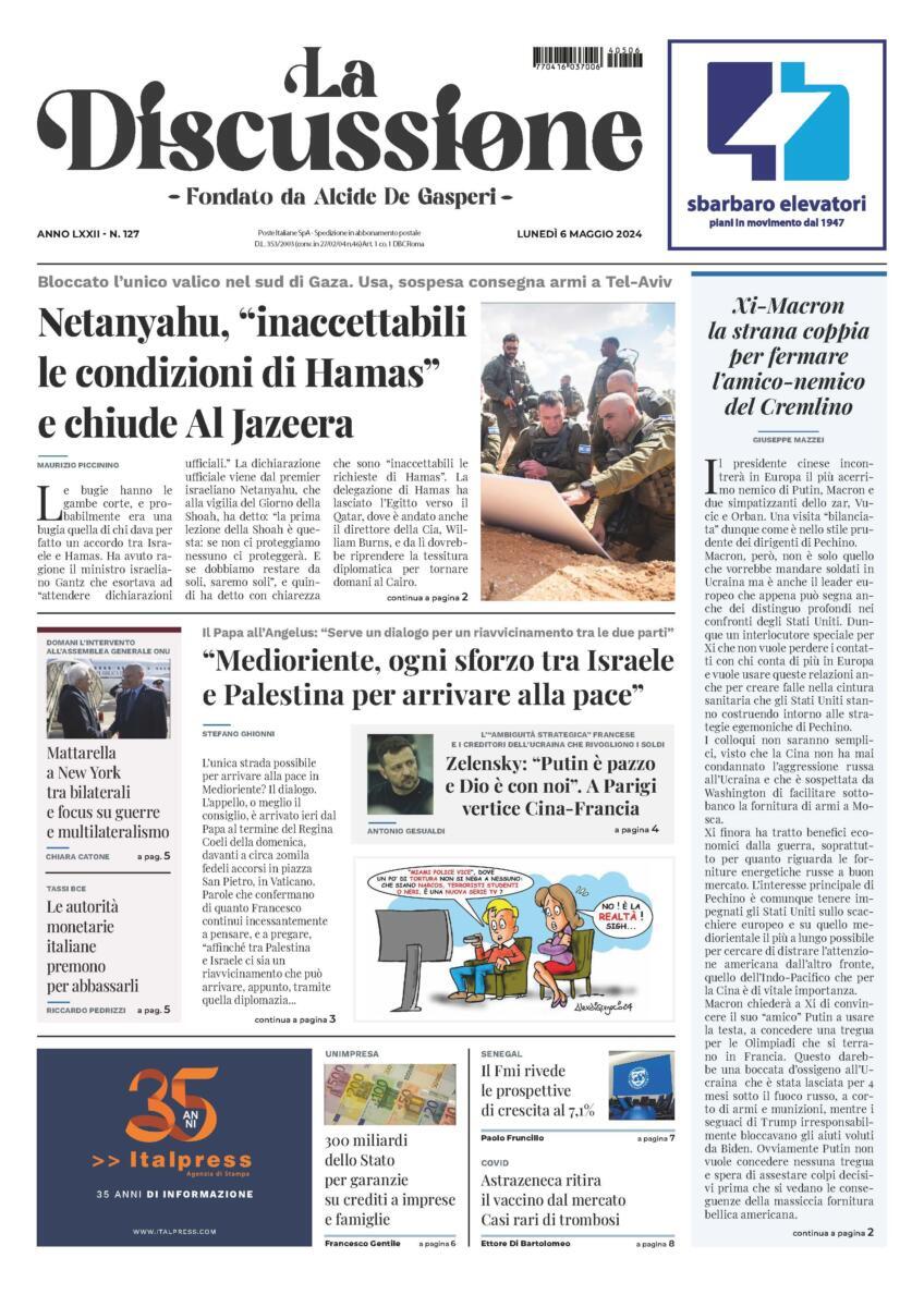 Prima-pagina-la-discussione-edizione-di-oggi-06-05-2024