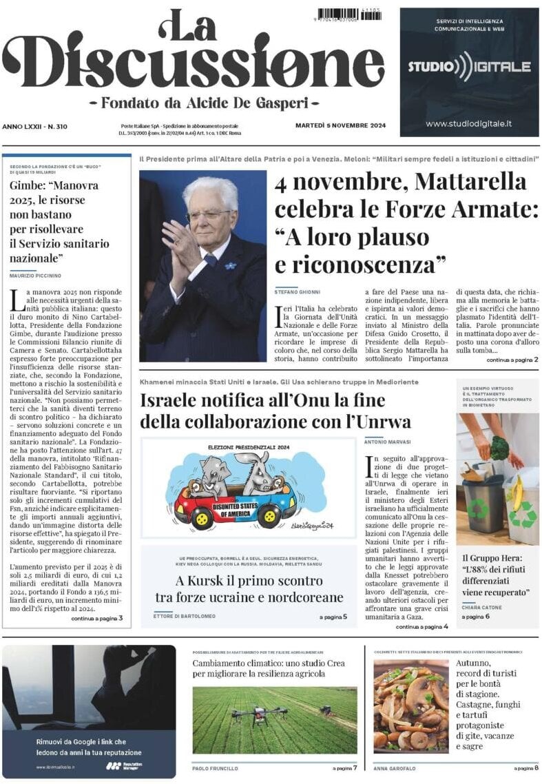 Prima-pagina-la-discussione-edizione-di-oggi-06-11-2024