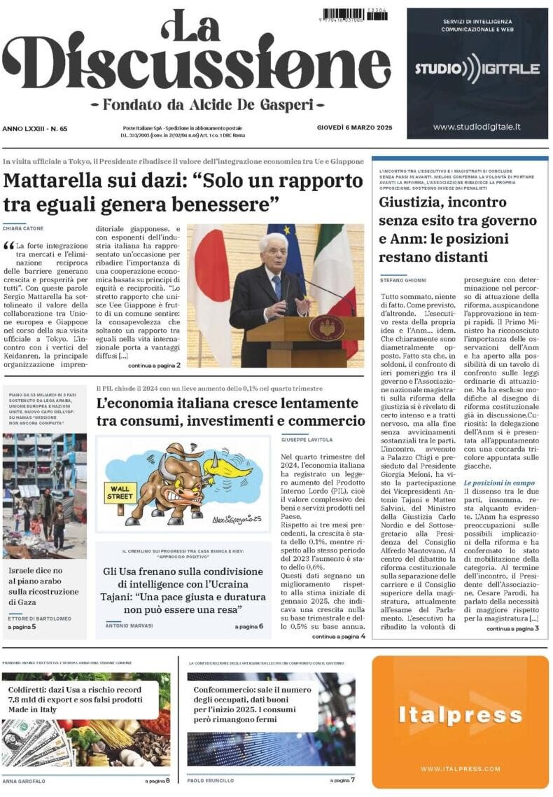 Prima-pagina-la-discussione-edizione-di-oggi-07-03-2025