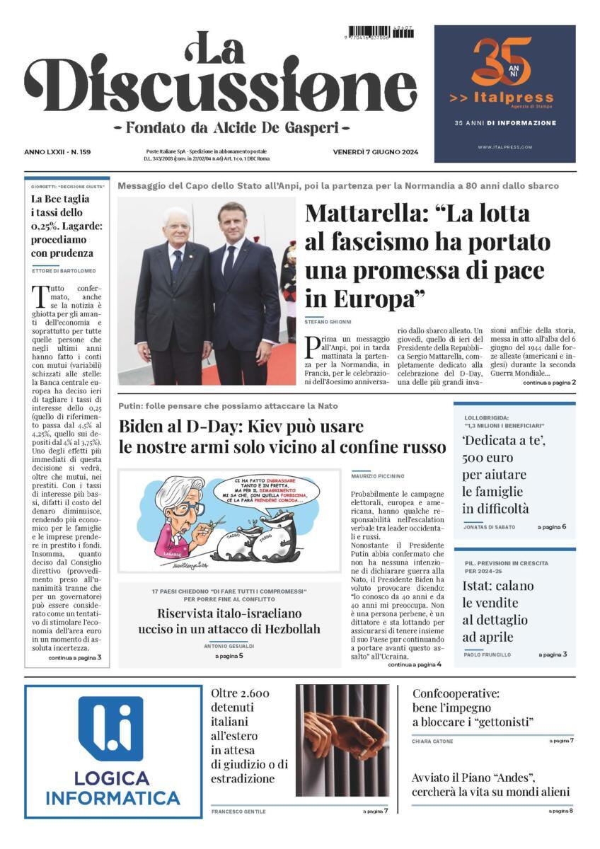 Prima-pagina-la-discussione-edizione-di-oggi-07-06-2024