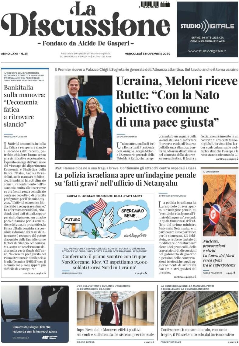 Prima-pagina-la-discussione-edizione-di-oggi-07-11-2024