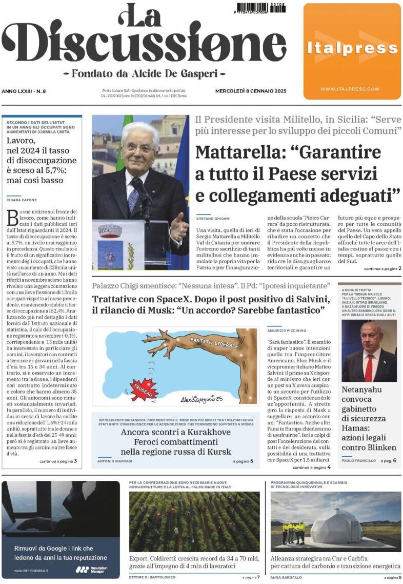 Prima-pagina-la-discussione-edizione-di-oggi-08-01-2025