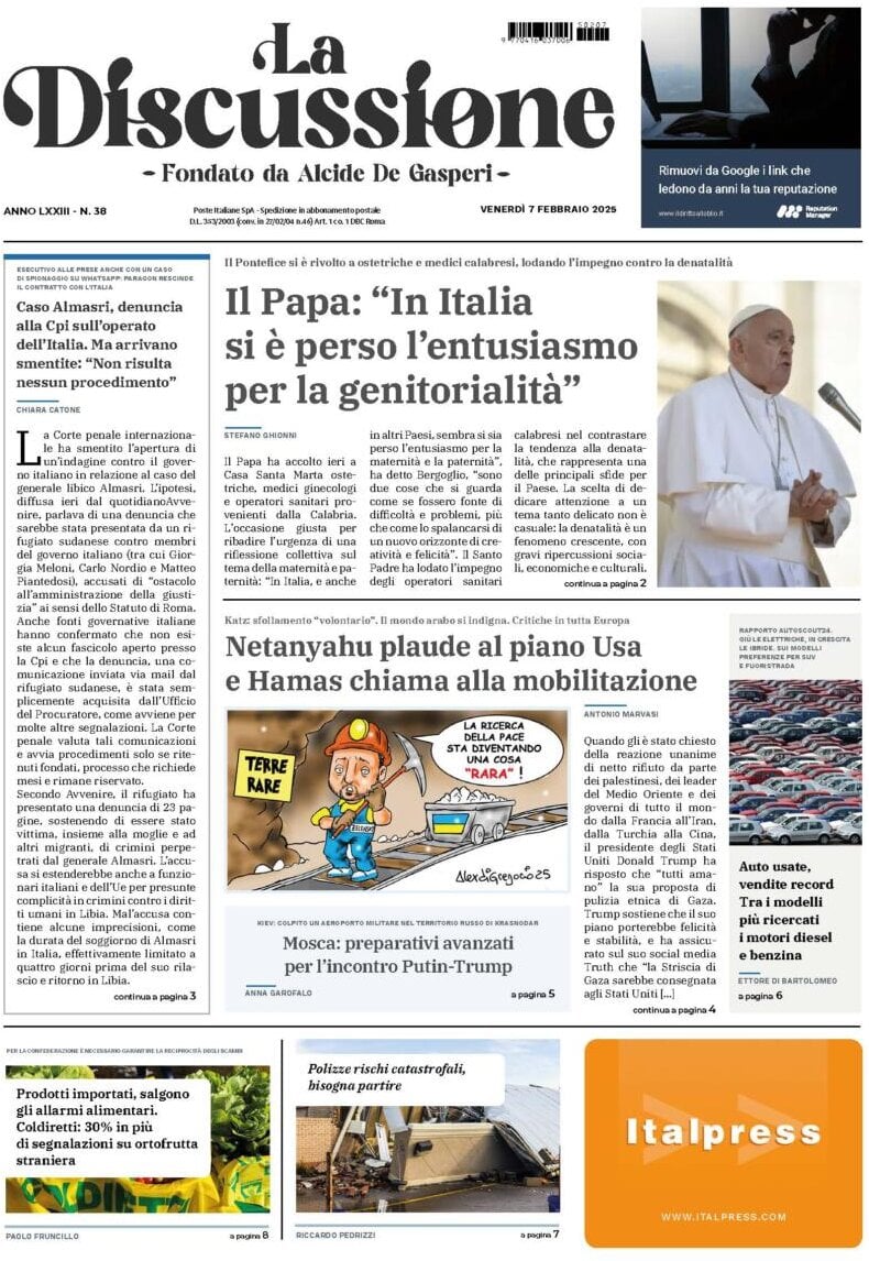 Prima-pagina-la-discussione-edizione-di-oggi-08-02-2025