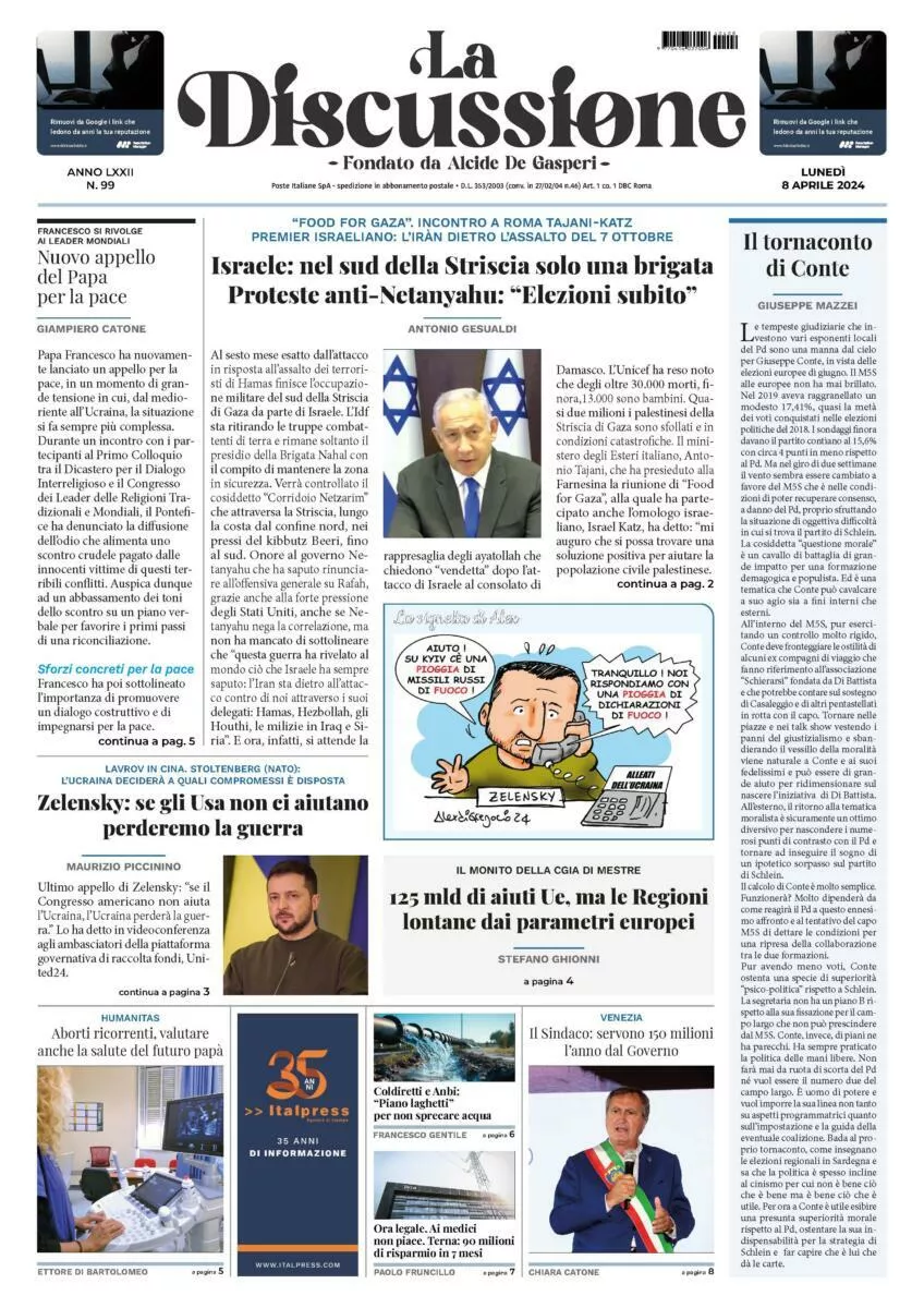 Prima-pagina-la-discussione-edizione-di-oggi-08-04-2024