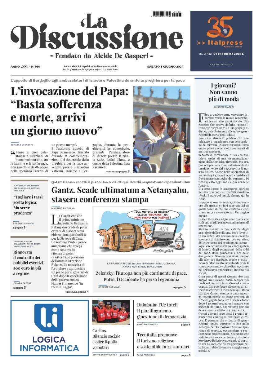 Prima-pagina-la-discussione-edizione-di-oggi-08-06-2024