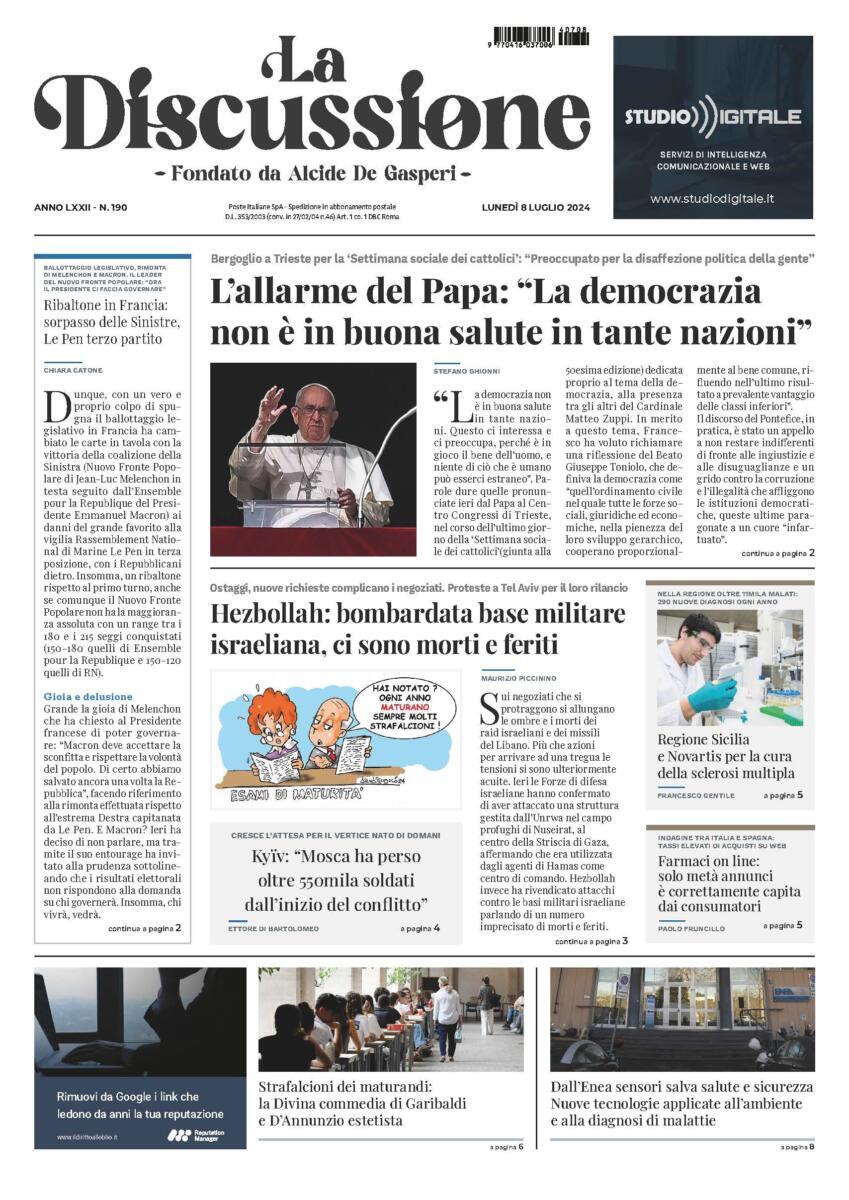 Prima-pagina-la-discussione-edizione-di-oggi-08-07-2024