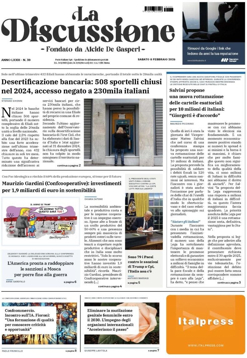 Prima-pagina-la-discussione-edizione-di-oggi-09-02-2025