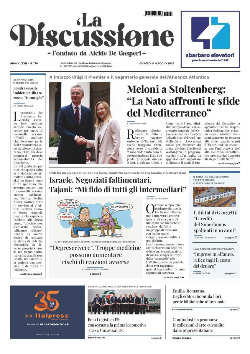 Prima-pagina-la-discussione-edizione-di-oggi-09-05-2024