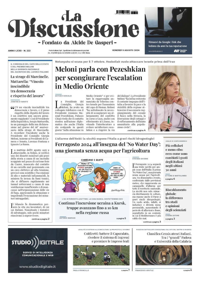 Prima-pagina-la-discussione-edizione-di-oggi-09-08-2024