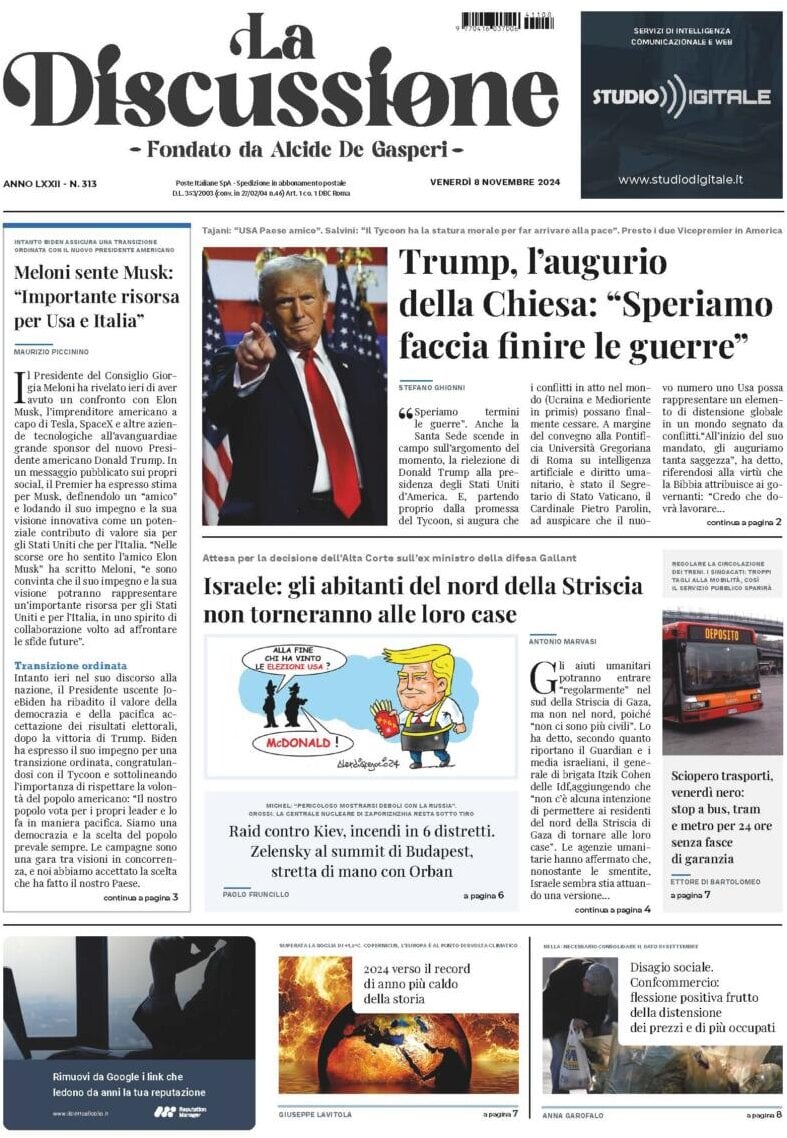 Prima-pagina-la-discussione-edizione-di-oggi-09-11-2024