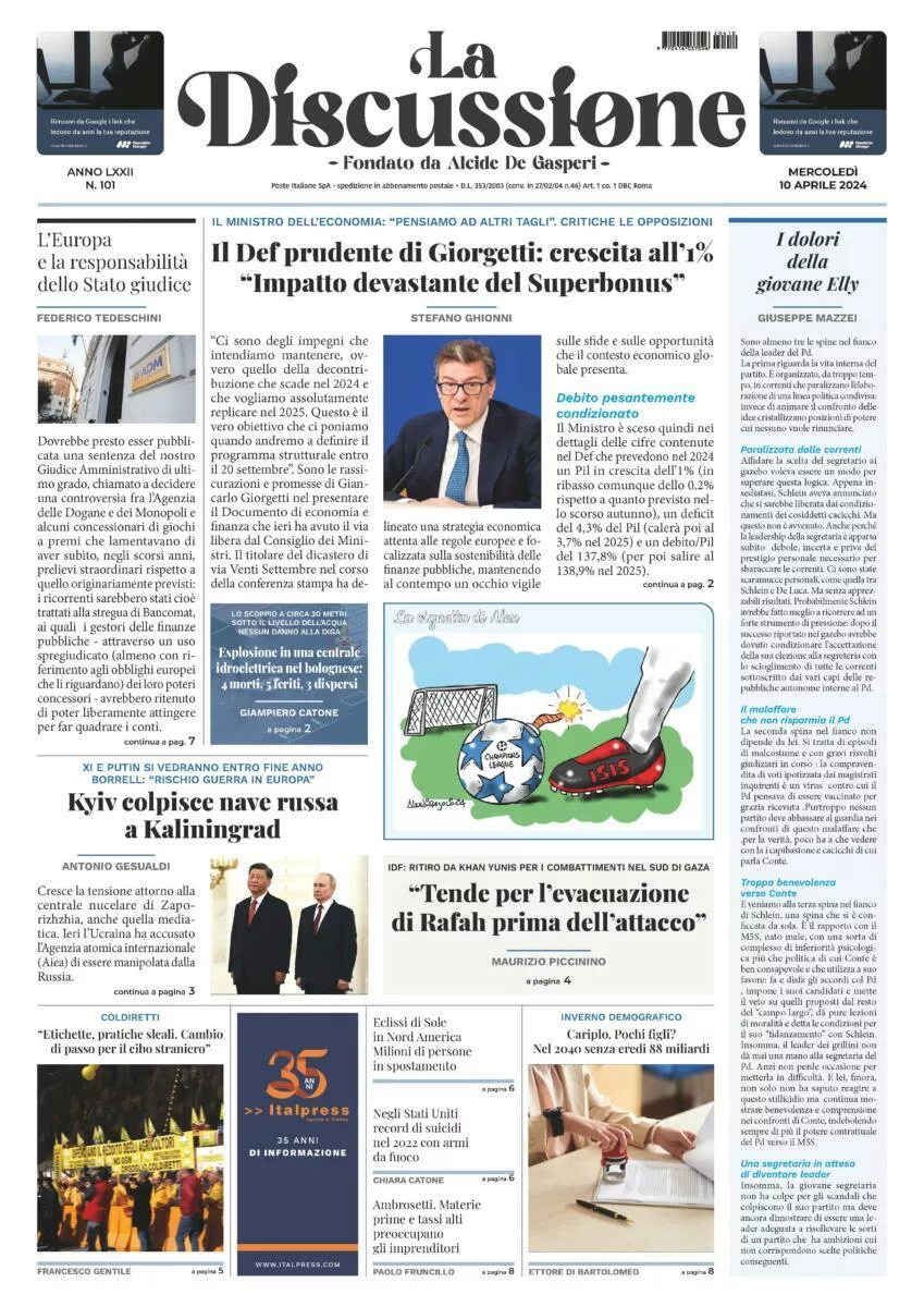 Prima-pagina-la-discussione-edizione-di-oggi-10-04-2024