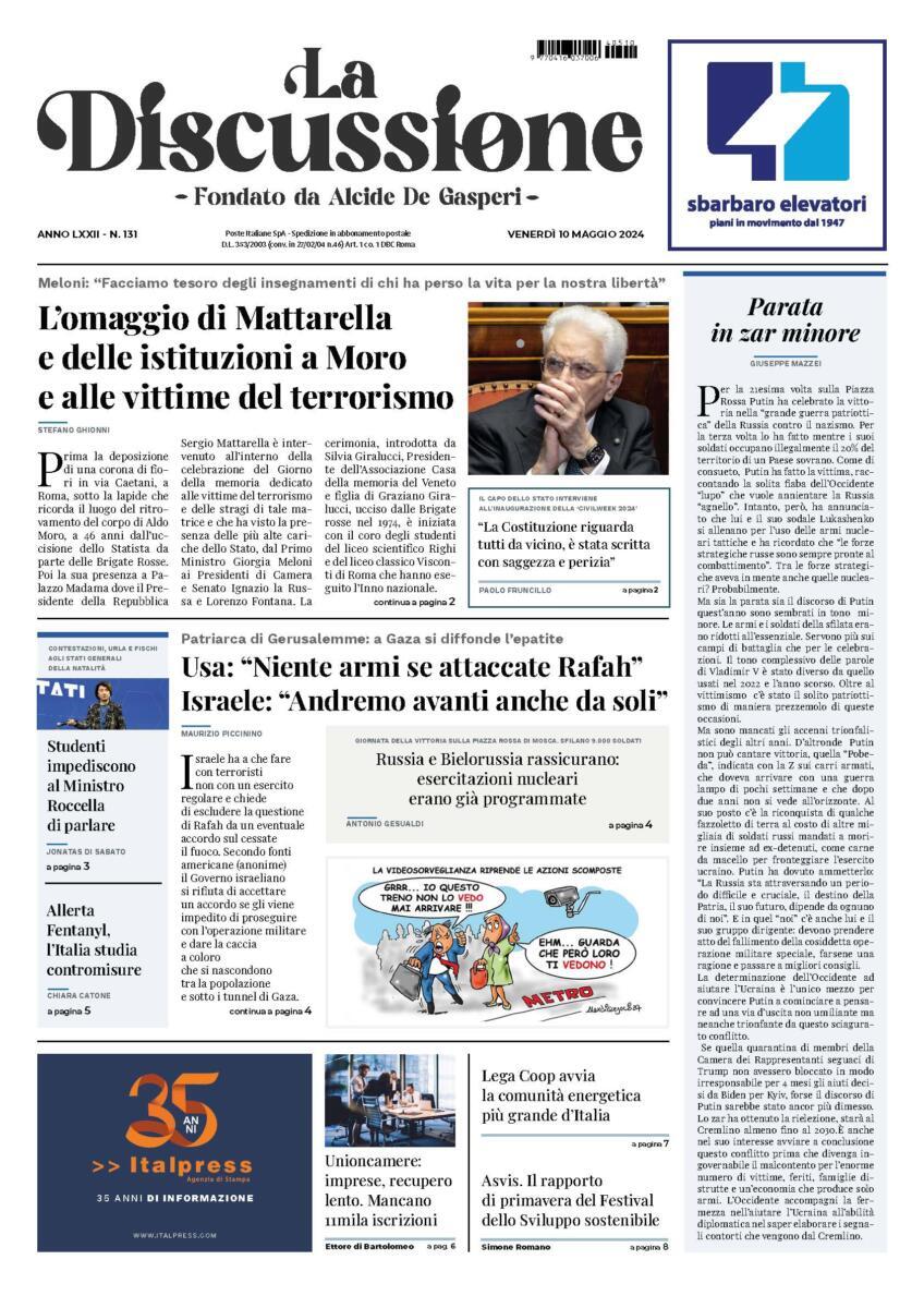 Prima-pagina-la-discussione-edizione-di-oggi-10-05-2024