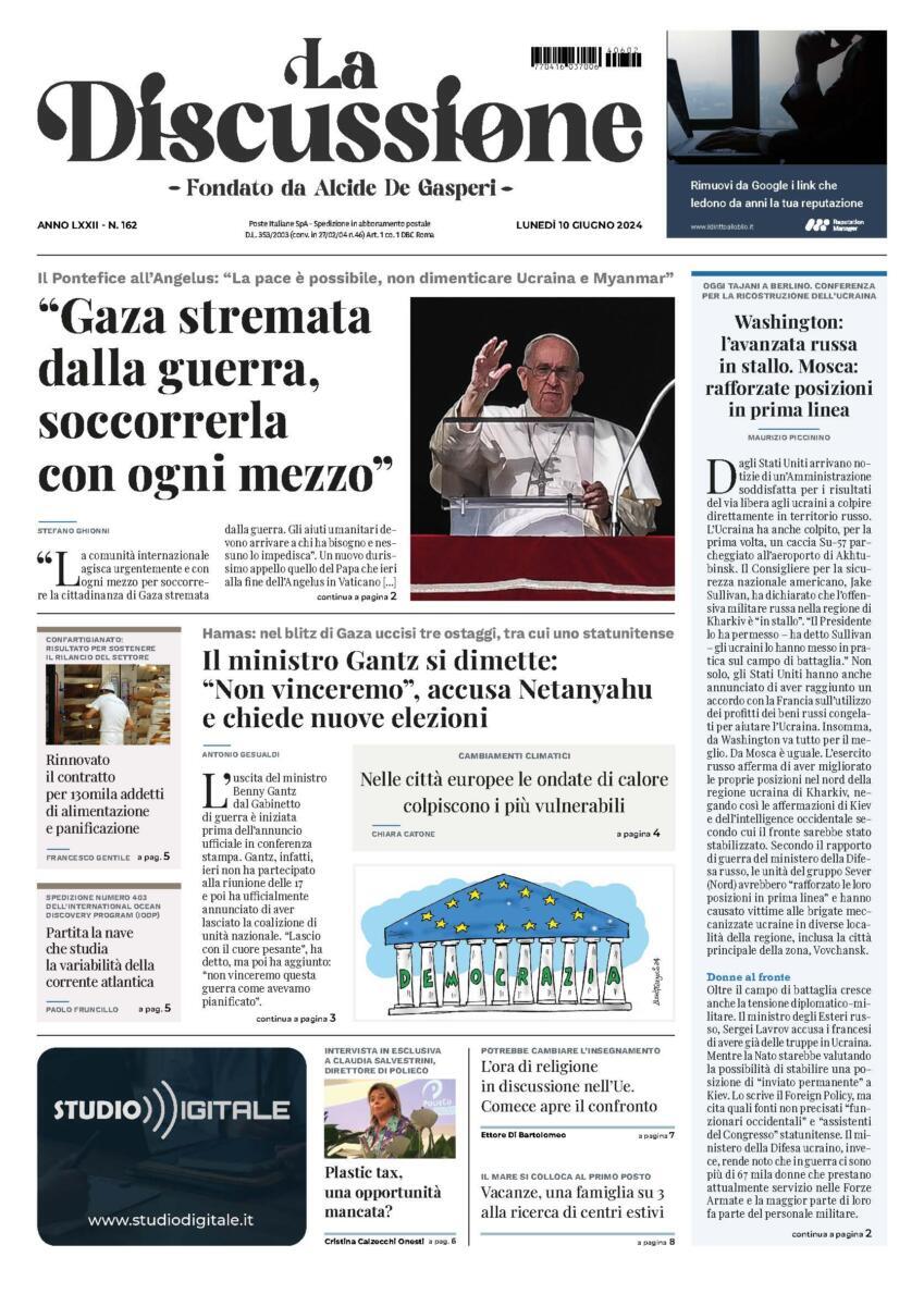 Prima-pagina-la-discussione-edizione-di-oggi-10-06-2024