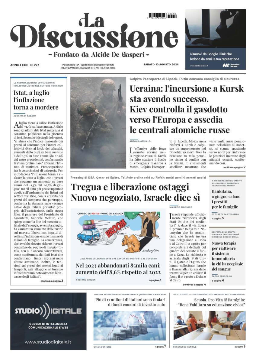 Prima-pagina-la-discussione-edizione-di-oggi-10-08-2024