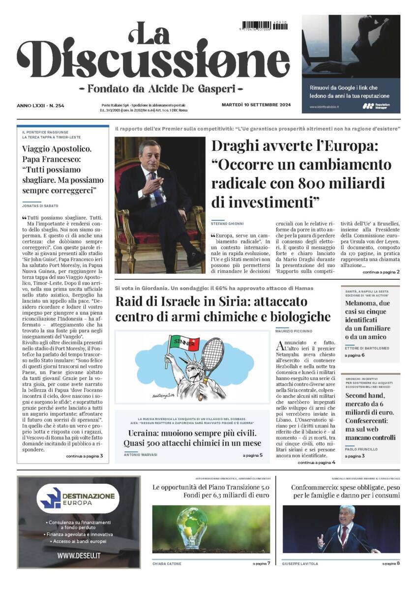 Prima-pagina-la-discussione-edizione-di-oggi-10-09-2024