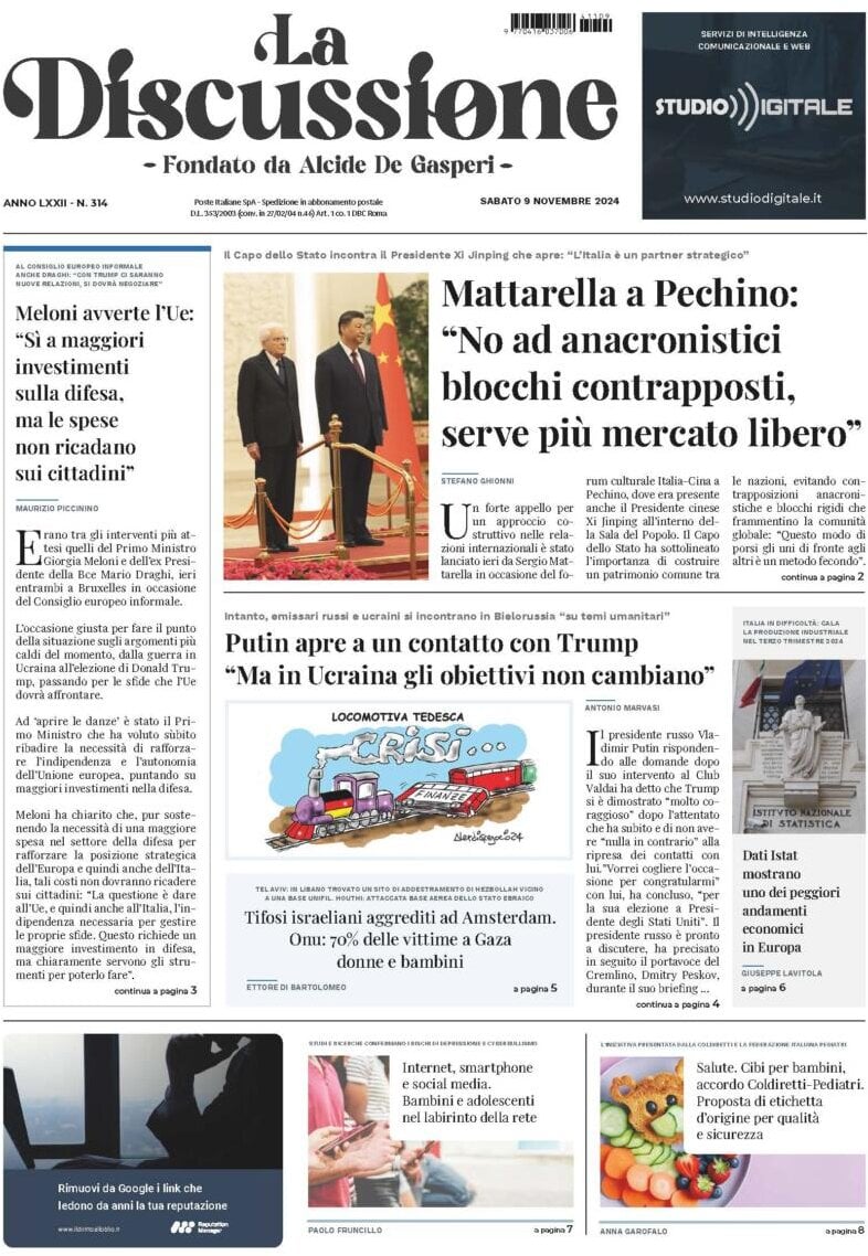 Prima-pagina-la-discussione-edizione-di-oggi-10-11-2024