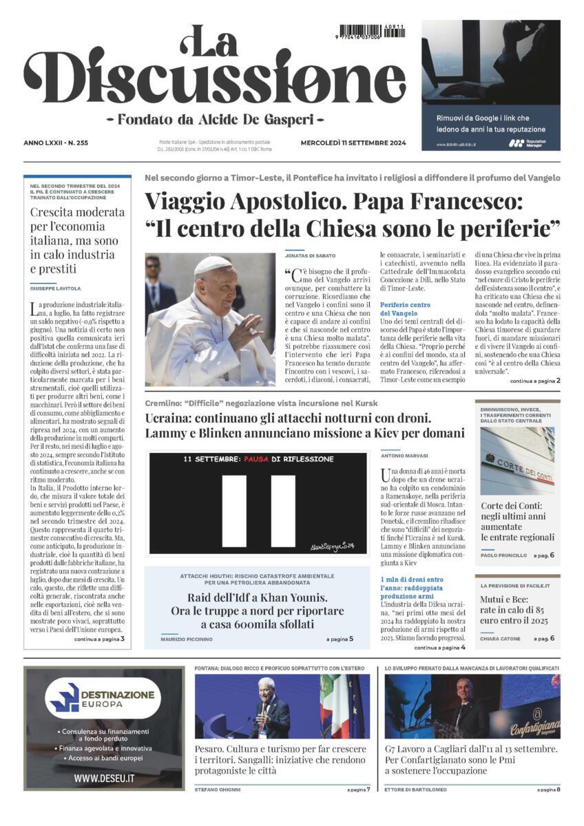 Prima-pagina-la-discussione-edizione-di-oggi-11-09-2024