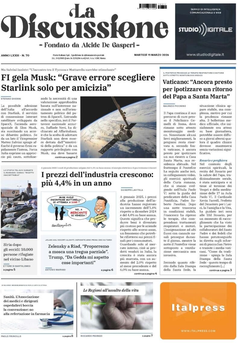 Prima-pagina-la-discussione-edizione-di-oggi-12-03-2025