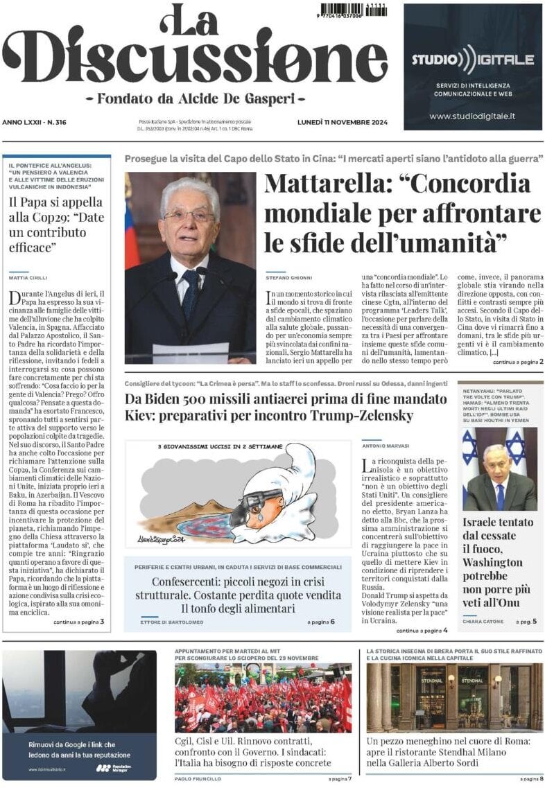 Prima-pagina-la-discussione-edizione-di-oggi-12-11-2024