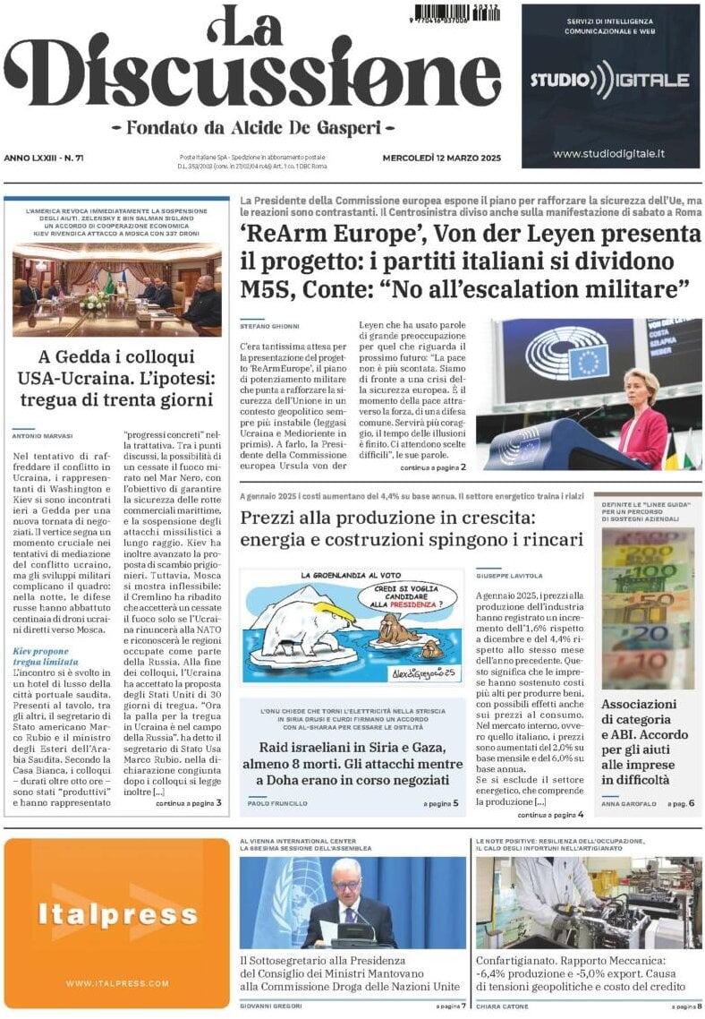 Prima-pagina-la-discussione-edizione-di-oggi-13-03-2025