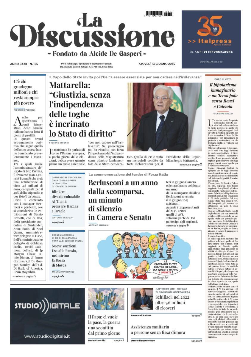 Prima-pagina-la-discussione-edizione-di-oggi-13-06-2024