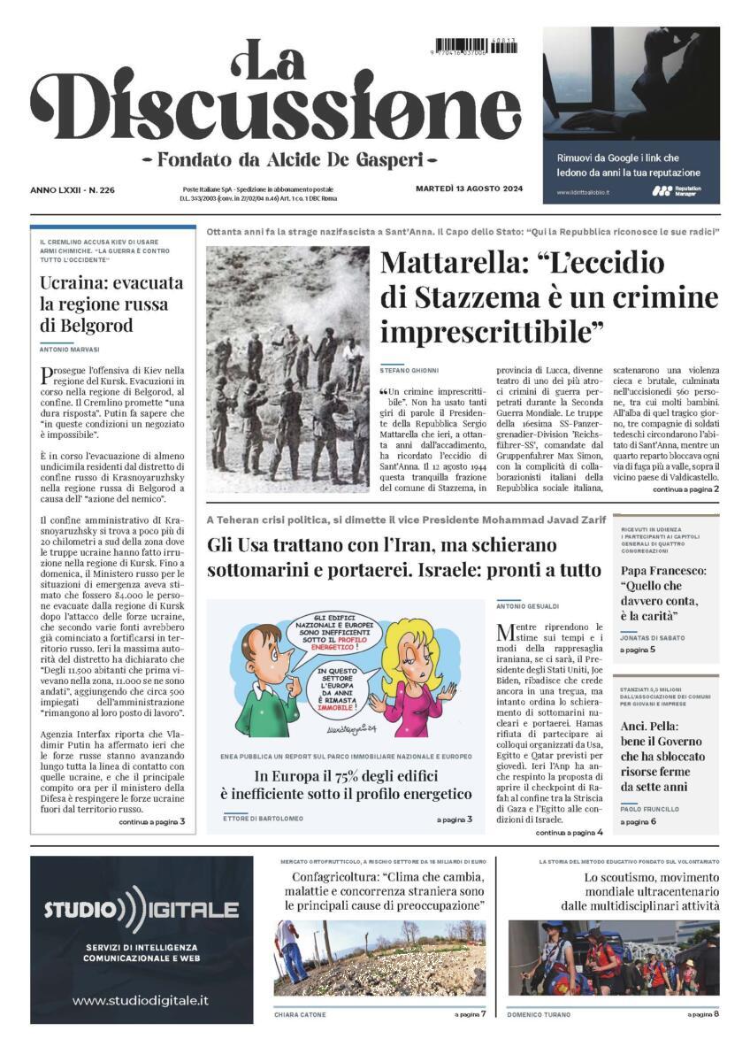 Prima-pagina-la-discussione-edizione-di-oggi-13-08-2024