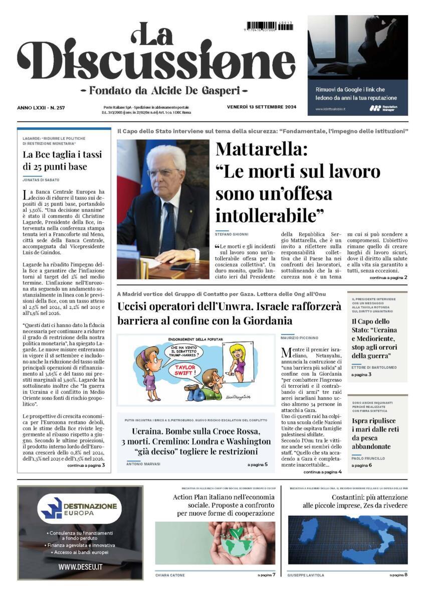 Prima-pagina-la-discussione-edizione-di-oggi-13-09-2024