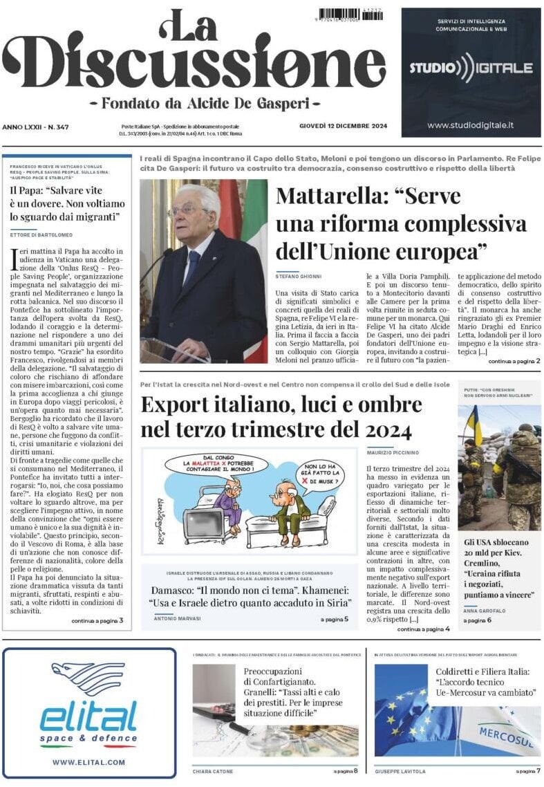 Prima-pagina-la-discussione-edizione-di-oggi-13-12-2024