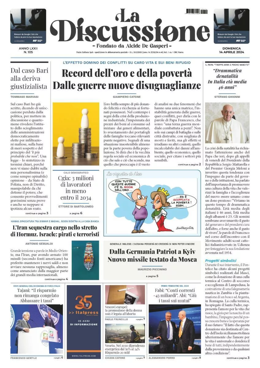 Prima-pagina-la-discussione-edizione-di-oggi-14-04-2024