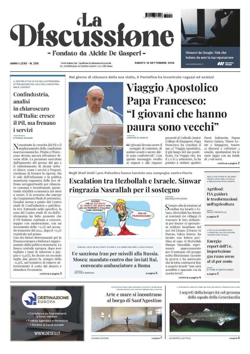 Prima-pagina-la-discussione-edizione-di-oggi-14-09-2024