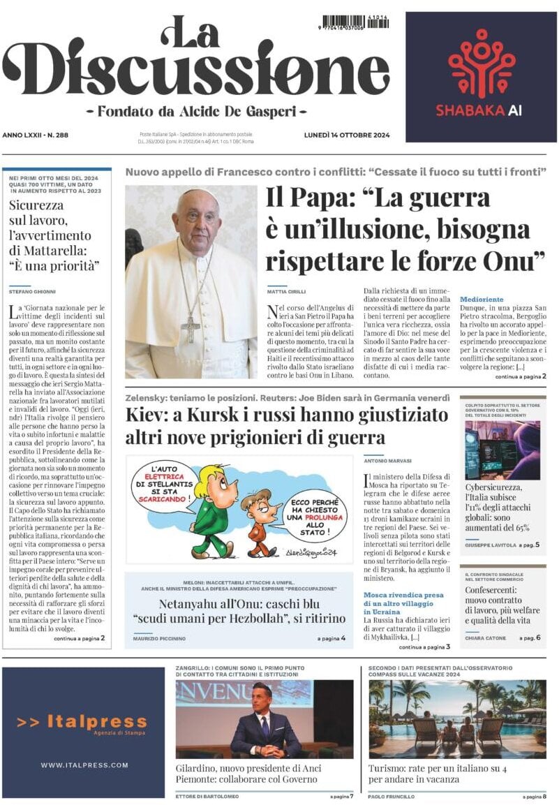 Prima-pagina-la-discussione-edizione-di-oggi-14-10-2024