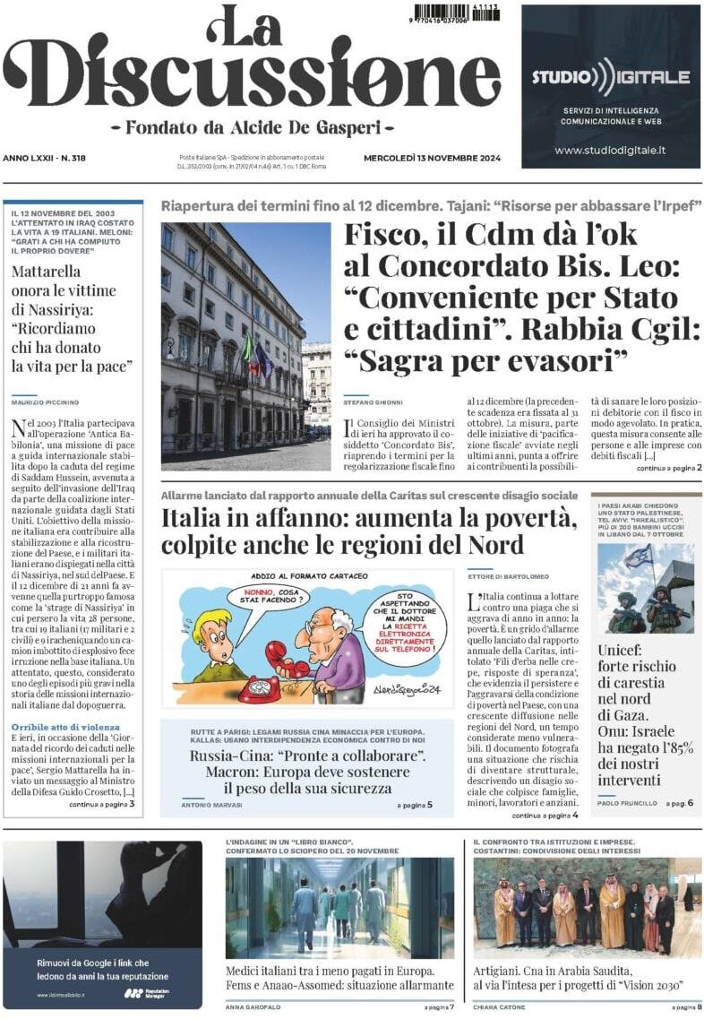 Prima-pagina-la-discussione-edizione-di-oggi-14-11-2024