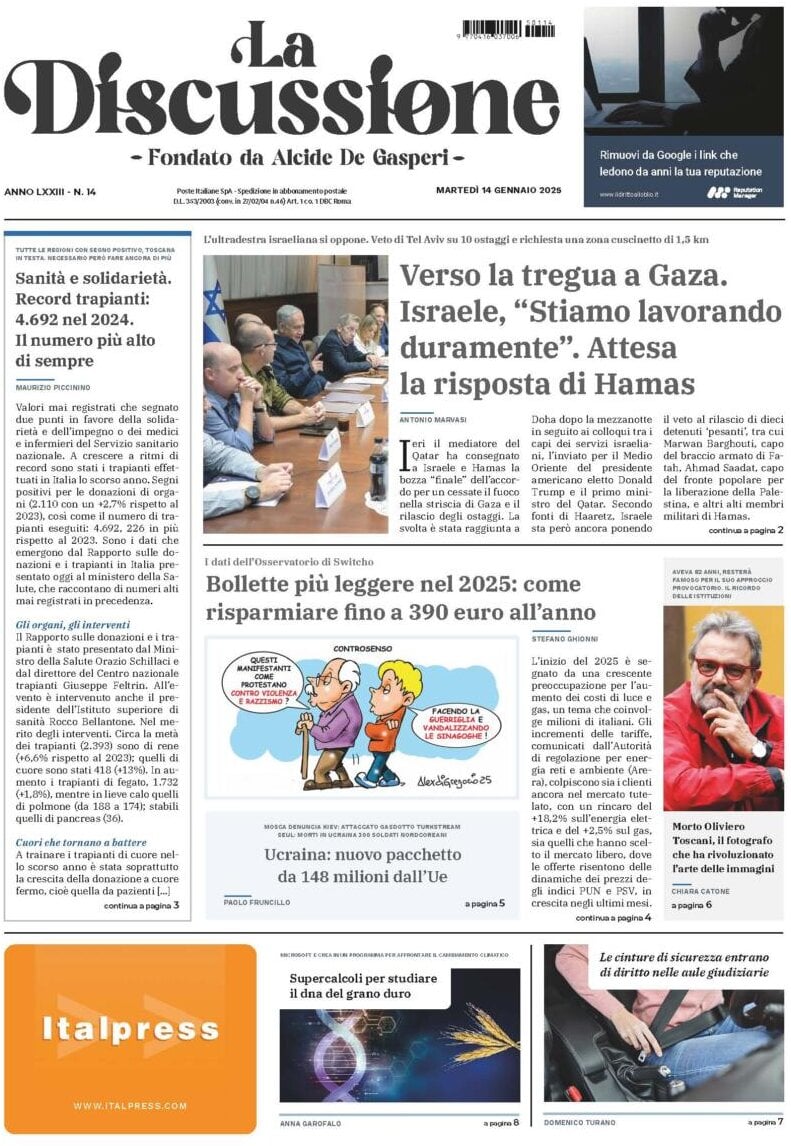 Prima-pagina-la-discussione-edizione-di-oggi-15-01-2025