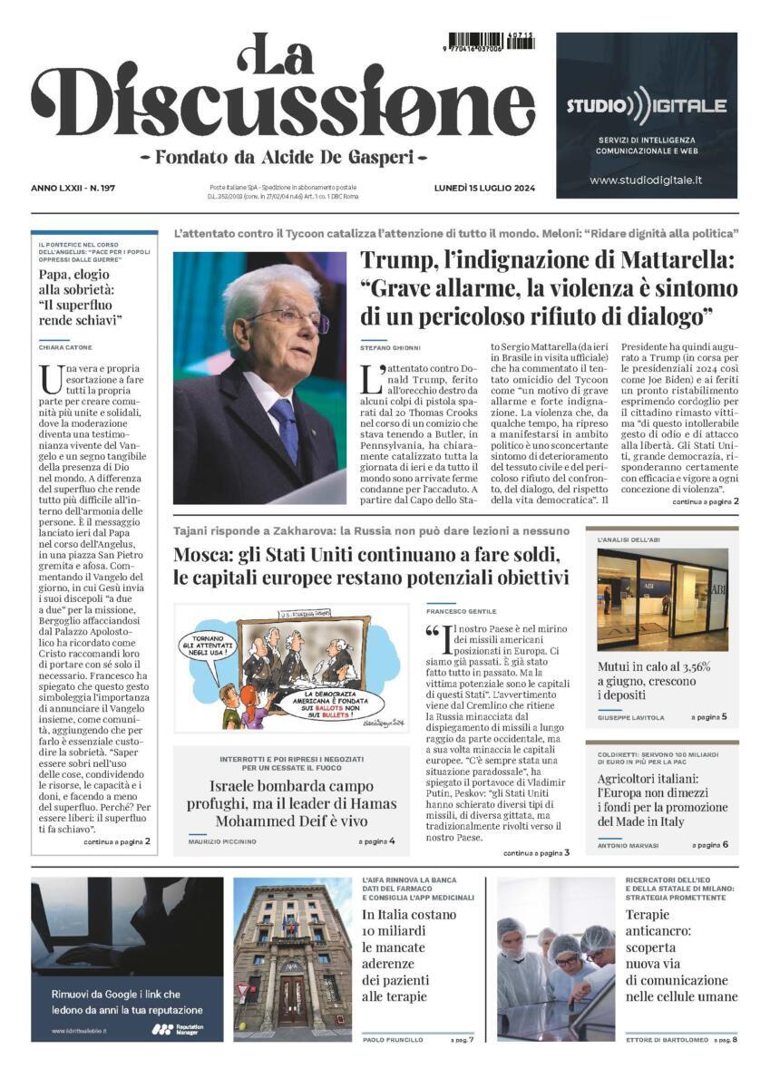 Prima-pagina-la-discussione-edizione-di-oggi-15-07-2024