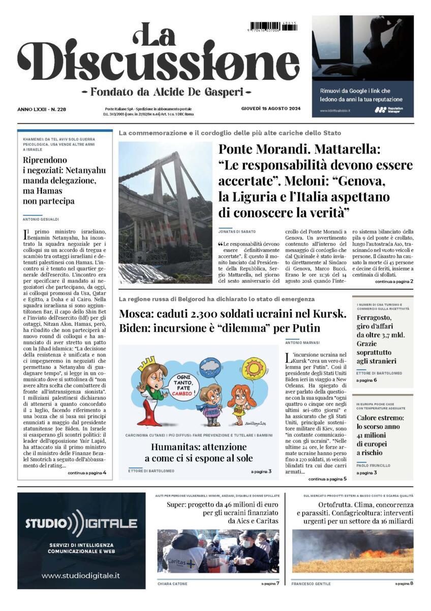 Prima-pagina-la-discussione-edizione-di-oggi-15-08-2024