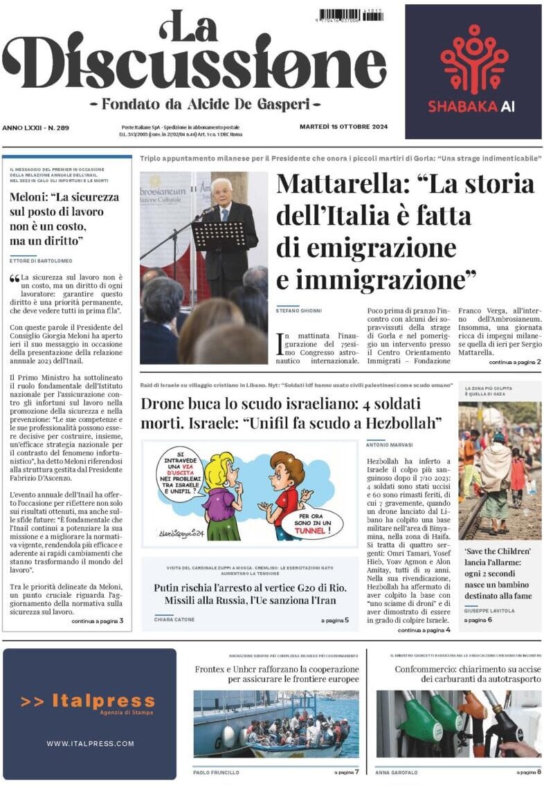 Prima-pagina-la-discussione-edizione-di-oggi-15-10-2024